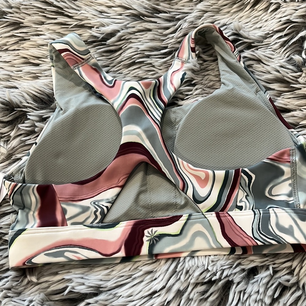 Athleta Ultimate Printed Sports Bra D-DD Marble Multi Womens XS NWT - Picture 7 of 8